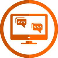 Chat Glyph Orange Circle Icon vector