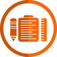 Clipboard Glyph Orange Circle Icon vector