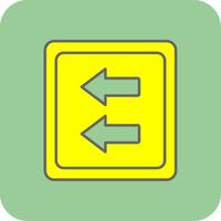 Fast Backward Filled Yellow Icon vector
