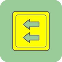 Fast Backward Filled Yellow Icon vector