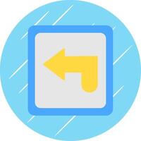 Curved Arrow Flat Blue Circle Icon vector