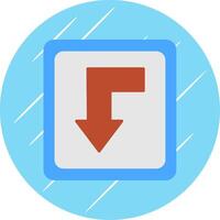 Back Flat Blue Circle Icon vector