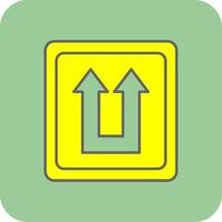 Two Arrows Filled Yellow Icon vector