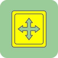 Cross Symbol Filled Yellow Icon vector