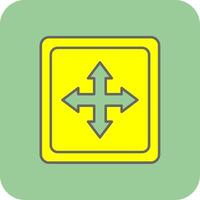 Cross Symbol Filled Yellow Icon vector