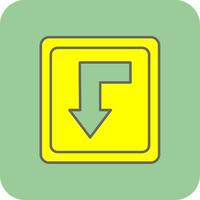 Back Filled Yellow Icon vector