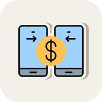 Transfer Line Filled White Shadow Icon vector