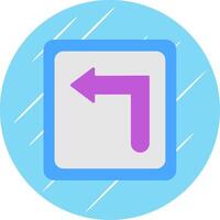 Turn Left Flat Blue Circle Icon vector