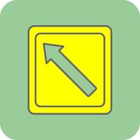 Arrow Left Filled Yellow Icon vector