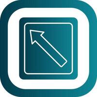 Arrow Left Glyph Gradient Round Corner Icon vector