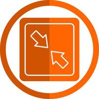 Shrink Glyph Orange Circle Icon vector