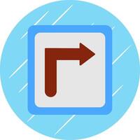 Turn Right Flat Blue Circle Icon vector