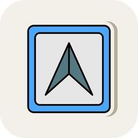 Cursor Line Filled White Shadow Icon vector