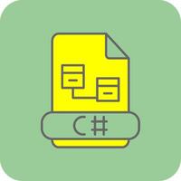 C Sharp Filled Yellow Icon vector