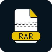 Rar Glyph Two Color Icon vector