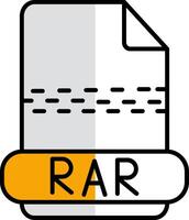 Rar Filled Half Cut Icon vector