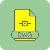 Dwg Filled Yellow Icon vector