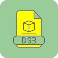 3ds Filled Yellow Icon vector