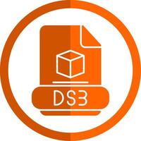 3ds Glyph Orange Circle Icon vector