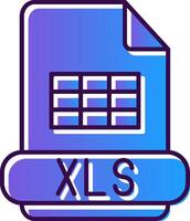 Xls Gradient Filled Icon vector