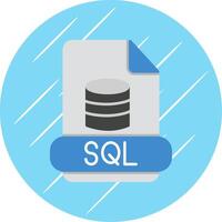 Sql Flat Blue Circle Icon vector