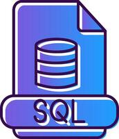 Sql Gradient Filled Icon vector