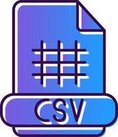 Csv Gradient Filled Icon vector