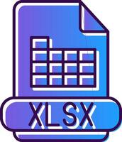 Xlsx Gradient Filled Icon vector