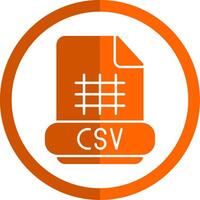 csv glifo naranja circulo icono vector