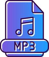 Mp3 Gradient Filled Icon vector