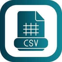 Csv Glyph Gradient Round Corner Icon vector