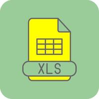 xls lleno amarillo icono vector