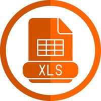 Xls Glyph Orange Circle Icon vector