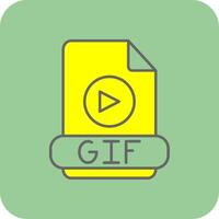 Gif Filled Yellow Icon vector