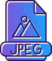 Jpeg Gradient Filled Icon vector