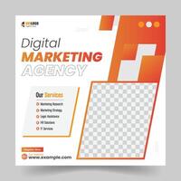 Modern Business Marketing Agency social media post template. Business promotional editable square banner. vector