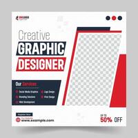 Corporate or graphic design agency social media post template. vector