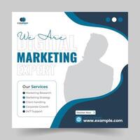 Modern Business Marketing Agency social media post template. Business promotional editable square banner. vector