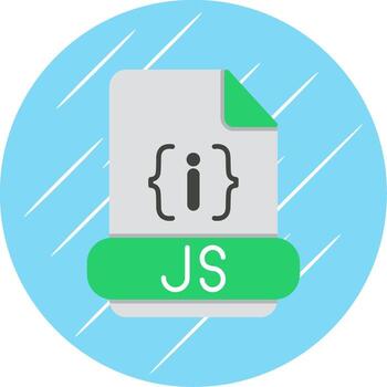 Js Format Flat Blue Circle Icon vector