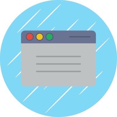 Browser Flat Blue Circle Icon