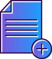 Add,File Gradient Filled Icon vector
