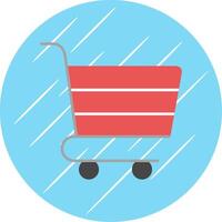 Shopping Cart Flat Blue Circle Icon vector