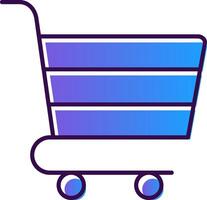 compras carro degradado lleno icono vector