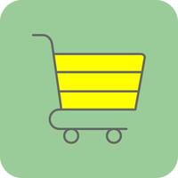 Shopping Cart Filled Yellow Icon vector