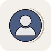 User Line Filled White Shadow Icon vector