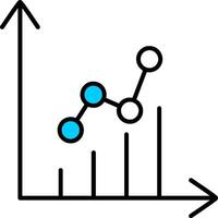 Graph Filled Half Cut Icon vector