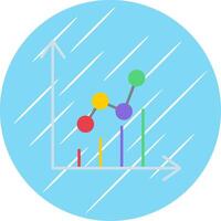 Graph Flat Blue Circle Icon vector