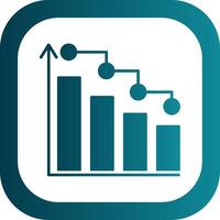 Bar Chart Glyph Gradient Round Corner Icon vector