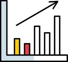 Bar Chart Filled Half Cut Icon vector