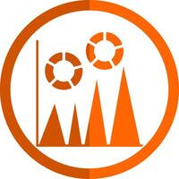 grafico glifo naranja circulo icono vector